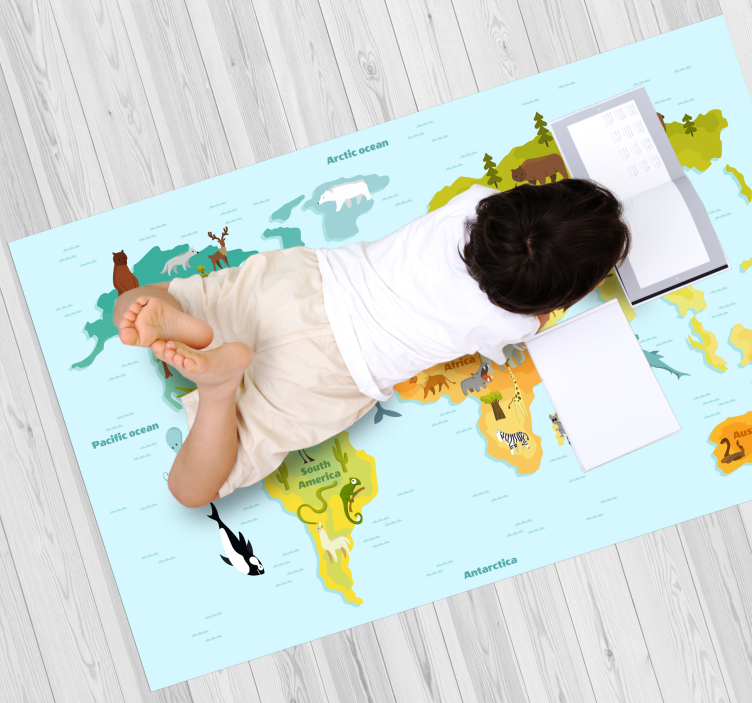 Vinyl Teppich Weltkarte bildungskarte - TenStickers