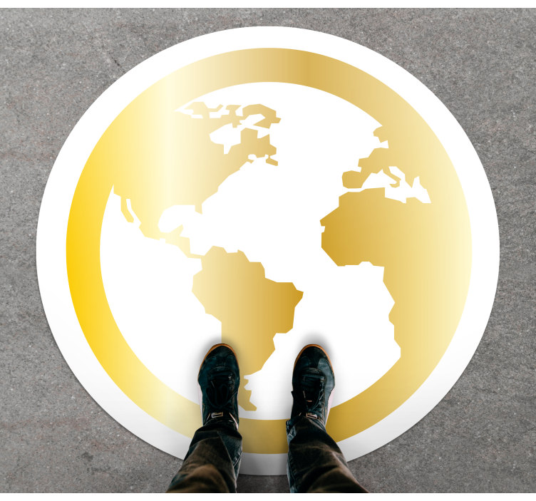 Vinyl Teppich Weltkarte golden globe-motiv - TenStickers