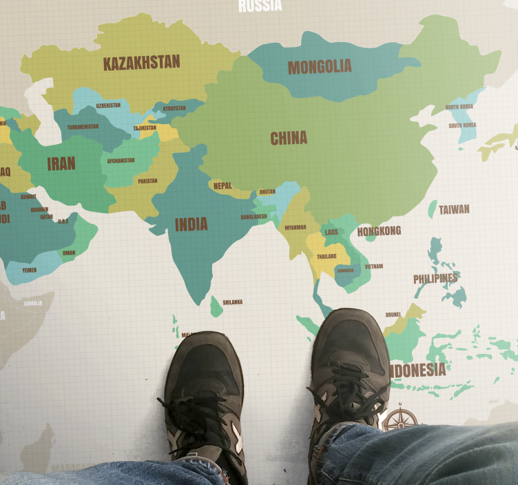 Vinyl Teppich Weltkarte kartografisches dekor - TenStickers