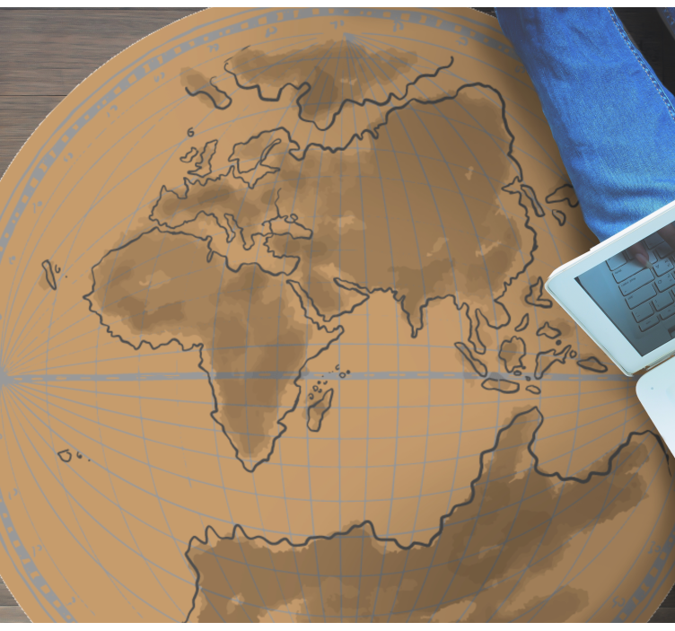 Vinyl teppich weltkarte konturen der welt - TenStickers