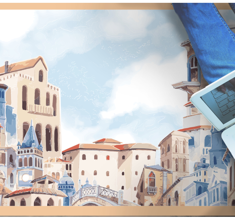 Vinyl Teppich Schlafzimmer küstenstadtbild - TenStickers