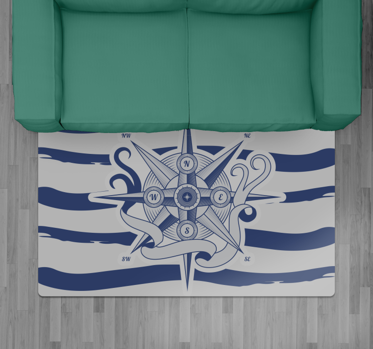 Vinyl Teppich Weltkarte nautischer kompass - TenStickers