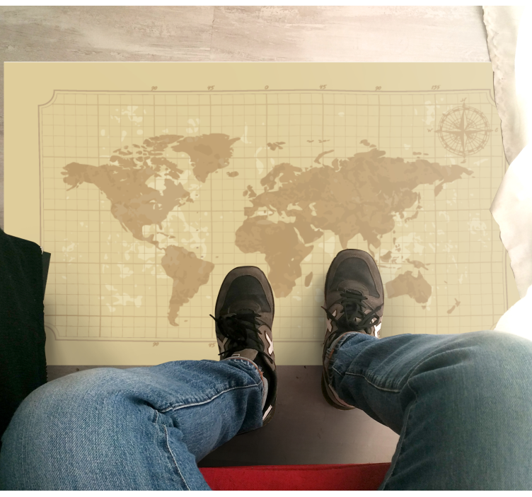 Vinyl Teppich Weltkarte vintage-grafikkarte - TenStickers