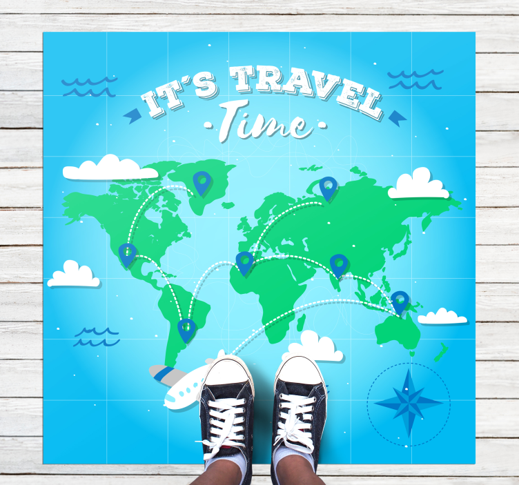 Vinyl Teppich Weltkarte weltkartenerkundung - TenStickers