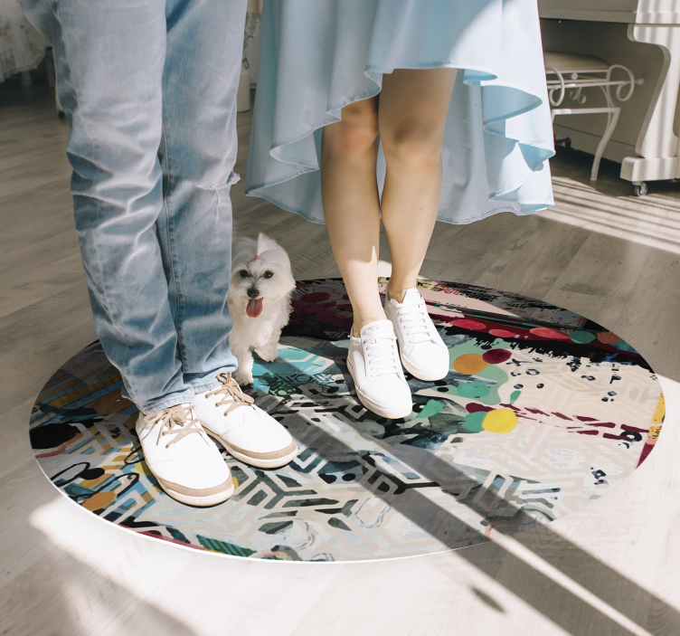 Vinyl Teppich Wohnzimmer abstraktes spritzmotiv - TenStickers