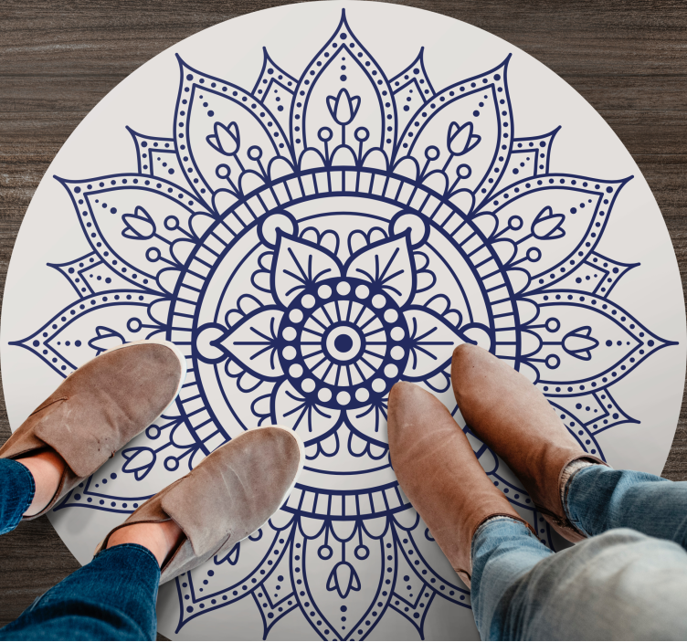 Vinyl Teppich Wohnzimmer kreisförmiges Mandaladesign - TenStickers