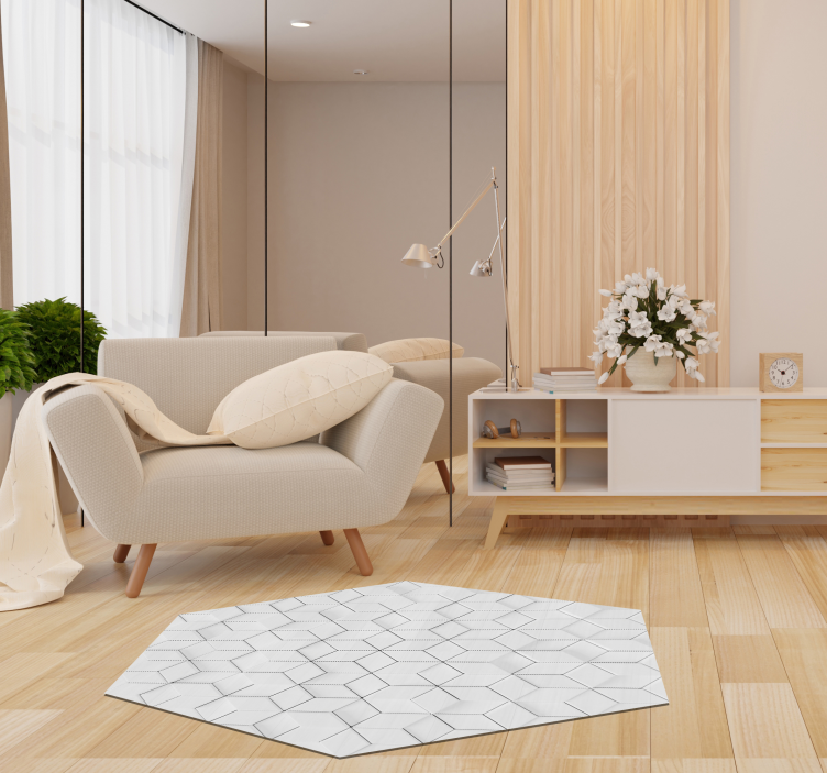 Vinyl Teppich Wohnzimmer minimalistisch geometrisches Muster - TenStickers