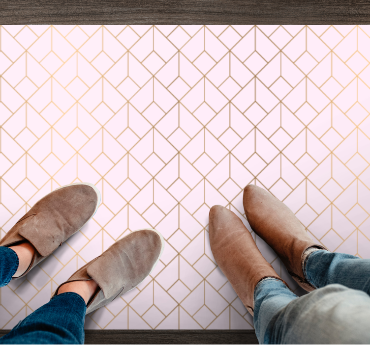 Vinyl Teppich geometrisch geometrisches Würfelmuster - TenStickers