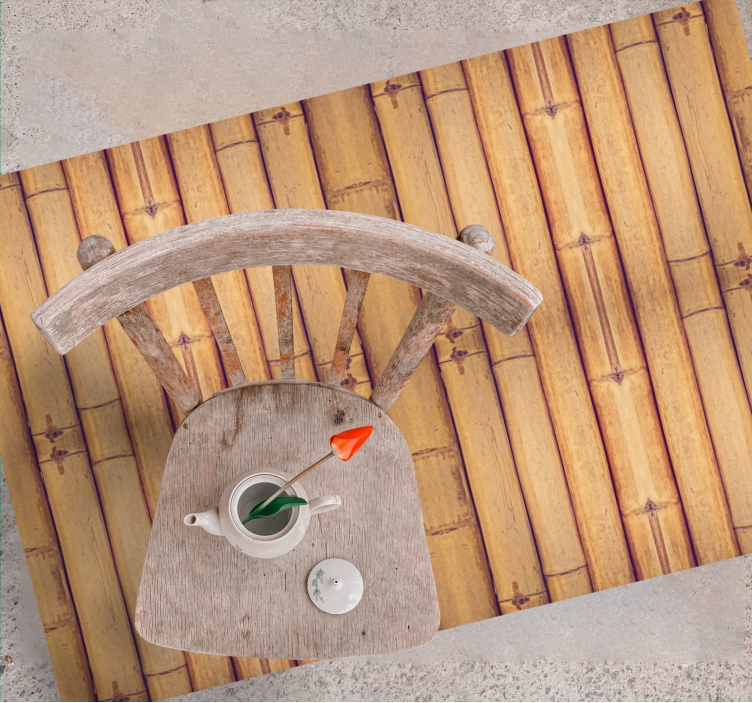 Vinyl Teppich Wohnzimmer bambus inspiriert - TenStickers