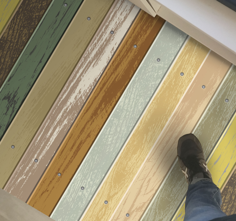 Vinylteppich Holzoptik distressed-streifen - TenStickers
