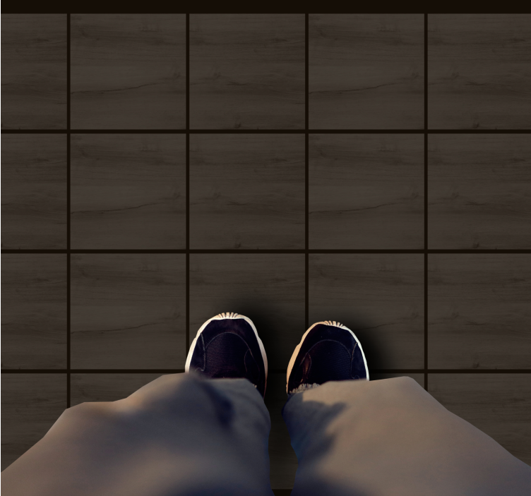 Vinylteppich Holzoptik dunkle holzfliesen - TenStickers