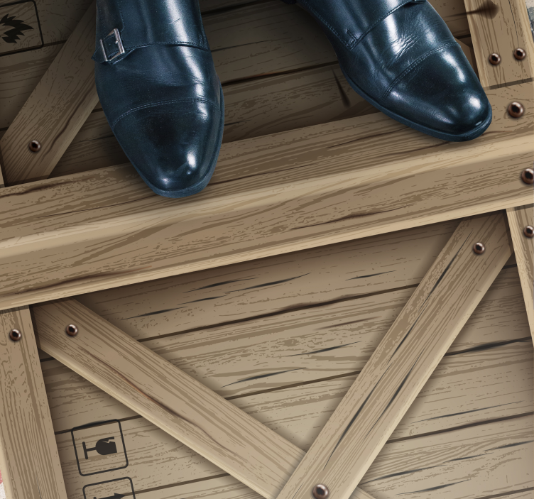 Vinylteppich Holzoptik holzkisten-illusion - TenStickers