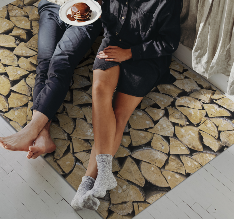 Vinylteppich Holzoptik scheibenmuster - TenStickers