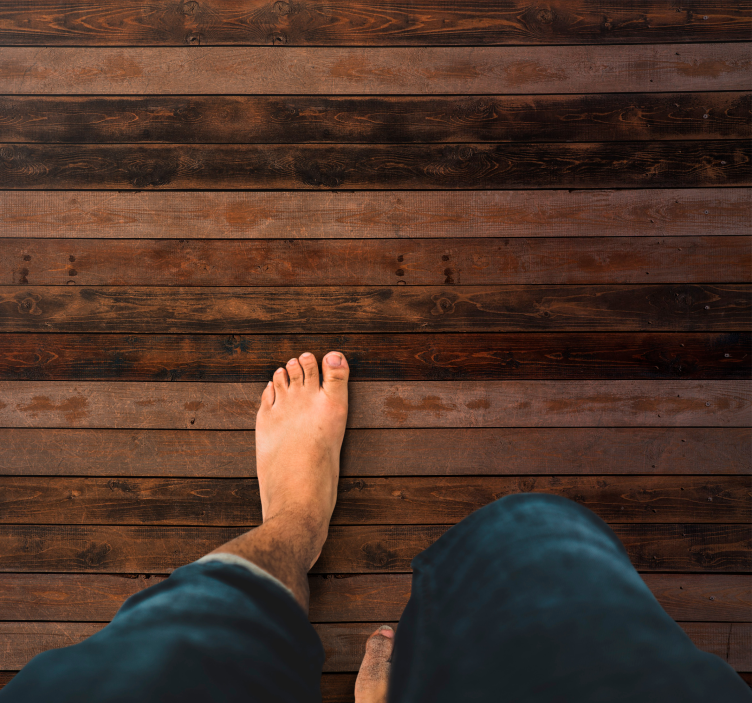 Vinylteppich Holzoptik realistischer dunkelbrauner farbton - TenStickers