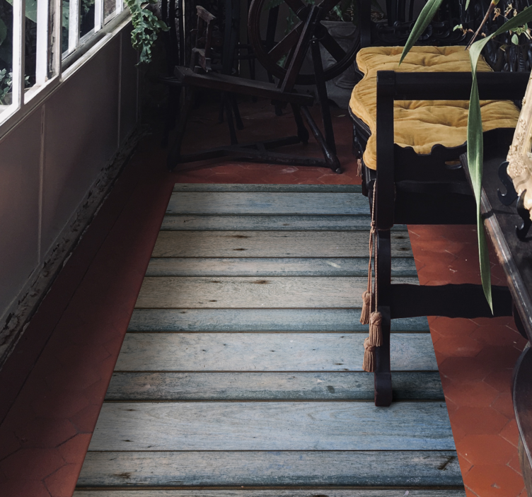 Vinylteppich Holzoptik blaue Textur - TenStickers