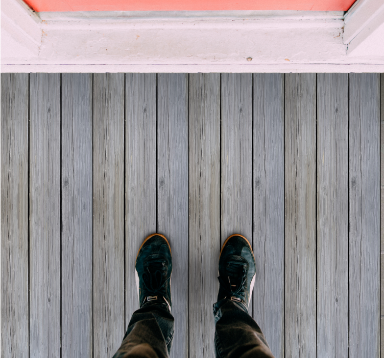 Vinylteppich Holzoptik verwitterte graue bretter - TenStickers