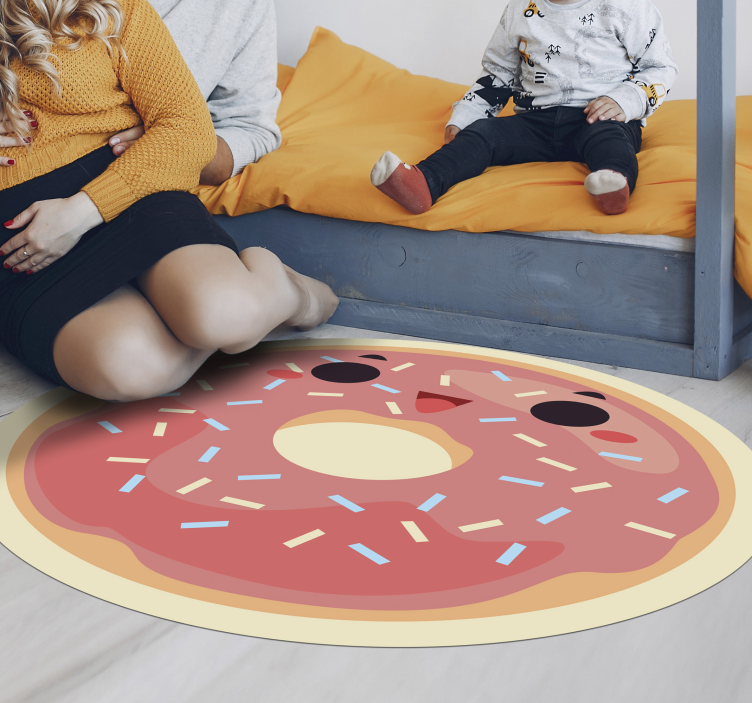 Vinylteppich kindlich animierter donut - TenStickers