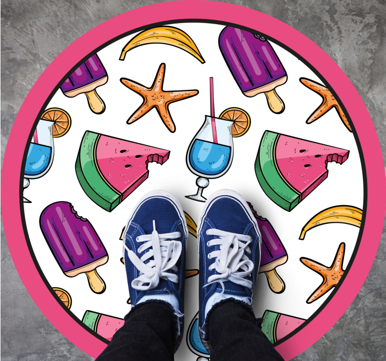 Vinylteppich kindlich bunte sommerleckereien - TenStickers