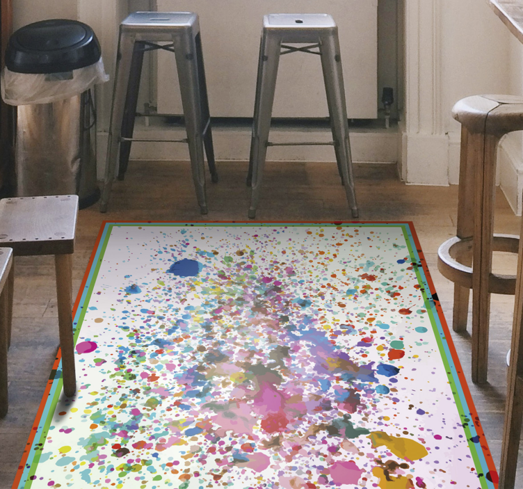 Vinyl Teppich modern bunte splatterkunst - TenStickers