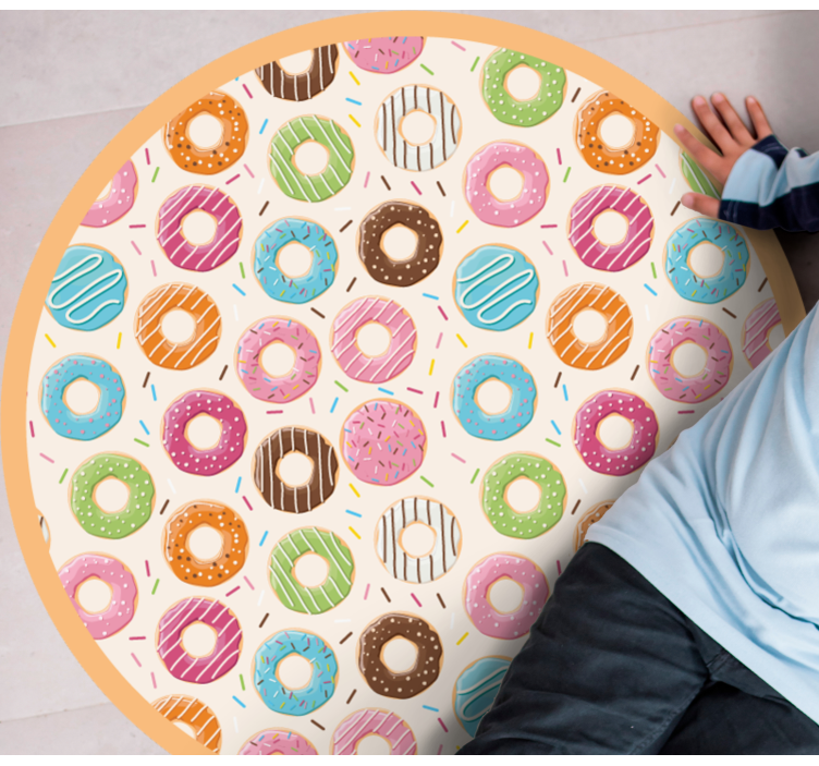 Vinylteppich kindlich buntes donut-muster - TenStickers
