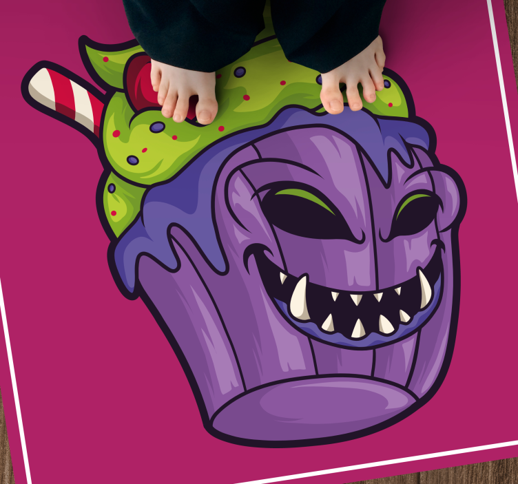 Vinyl Teppich Jugendzimmer gefräßiges cupcake-monster - TenStickers