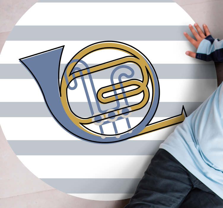 Vinyl Teppich rund musikhorn-design - TenStickers