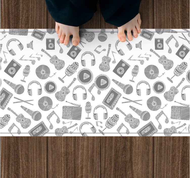 Vinylteppich kindlich muster musikalischer elemente - TenStickers