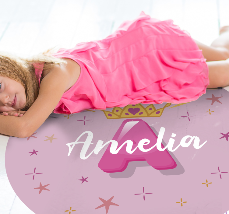 Vinylteppich kindlich prinzessin personalisierter name - TenStickers