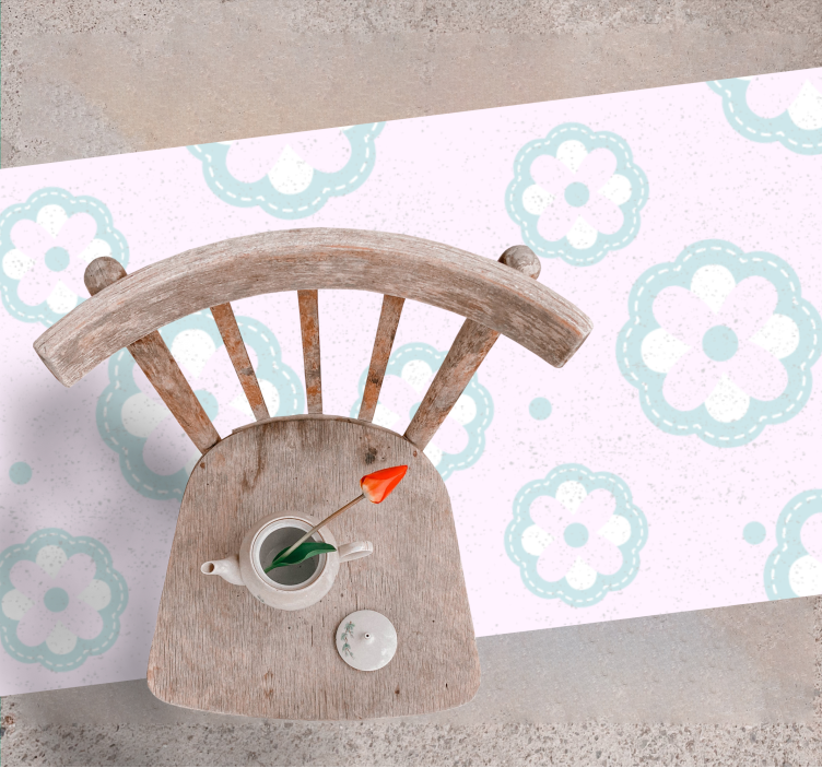 Vinylteppich kindlich sanftes blumenmotiv - TenStickers