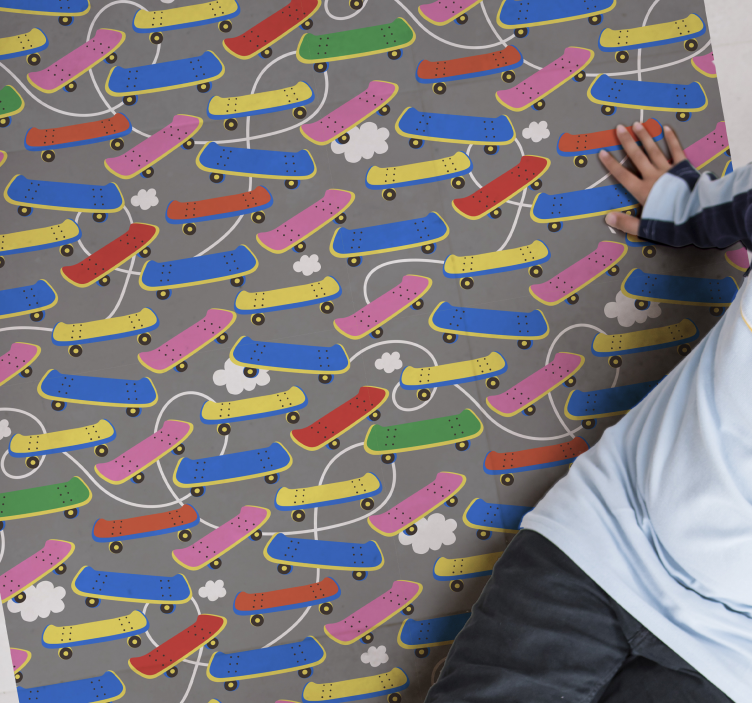 Vinylteppich kindlich skateboard-muster - TenStickers