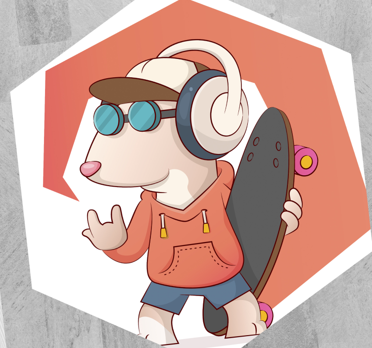 Vinylteppich kindlich skater maus abbildung - TenStickers