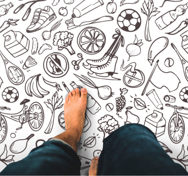 Vinylteppich kindlich symbole für einen aktiven lebensstil - TenStickers