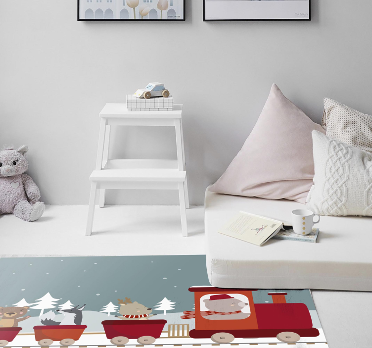 Vinylteppich kindlich tierzug-abenteuer - TenStickers