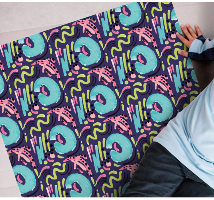 Vinylteppich kindlich verspieltes buntes muster - TenStickers