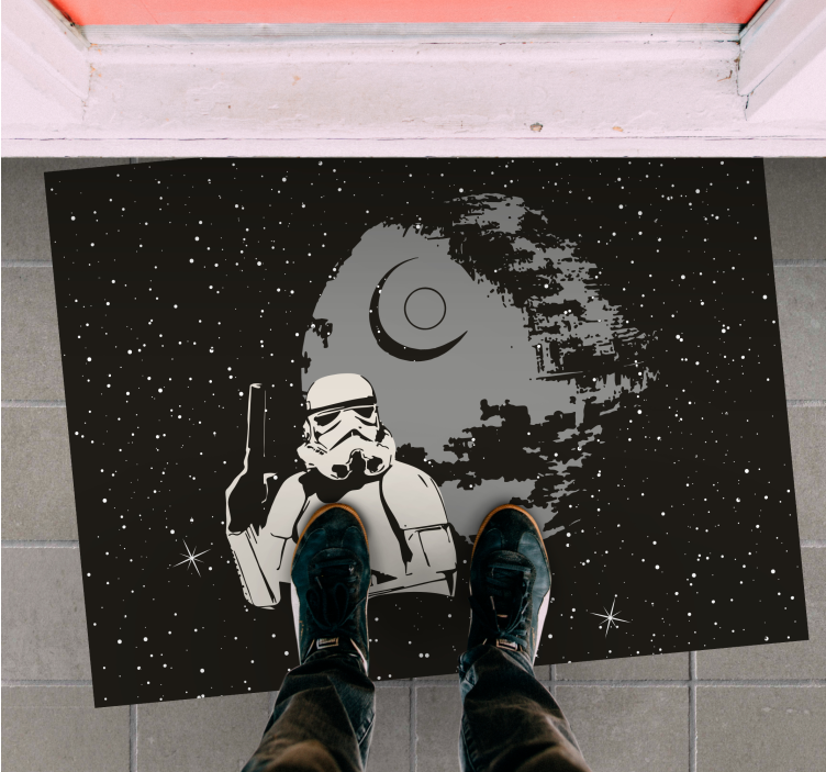 Vinylteppich kindlich weltraum-stormtrooper-szene - TenStickers