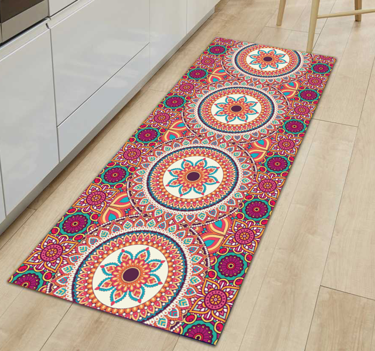 Vinyl Teppich Mandala ethnisches Patchworkdesign - TenStickers