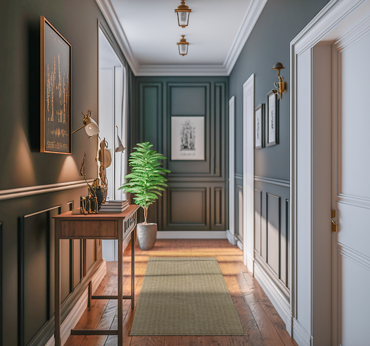 Vinylteppich modern einfarbiges beiges Gewebe - TenStickers