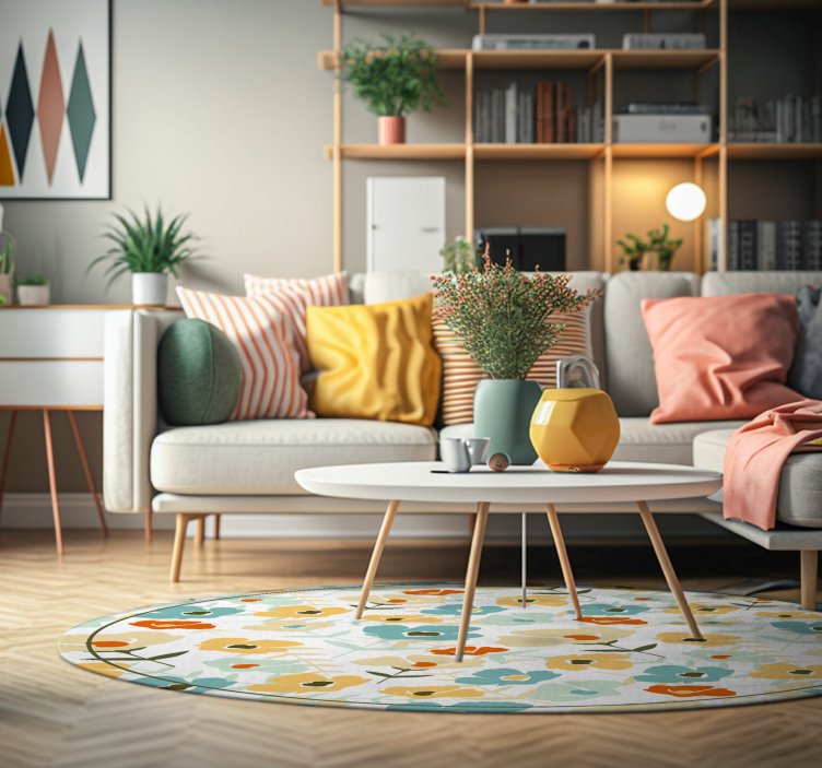 Vinylteppich Natur wasserfarbenblumen - TenStickers