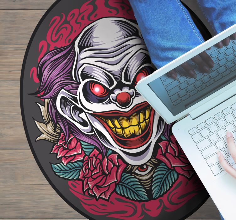 Vinylteppich rechteckig Clown kunst halloween - TenStickers