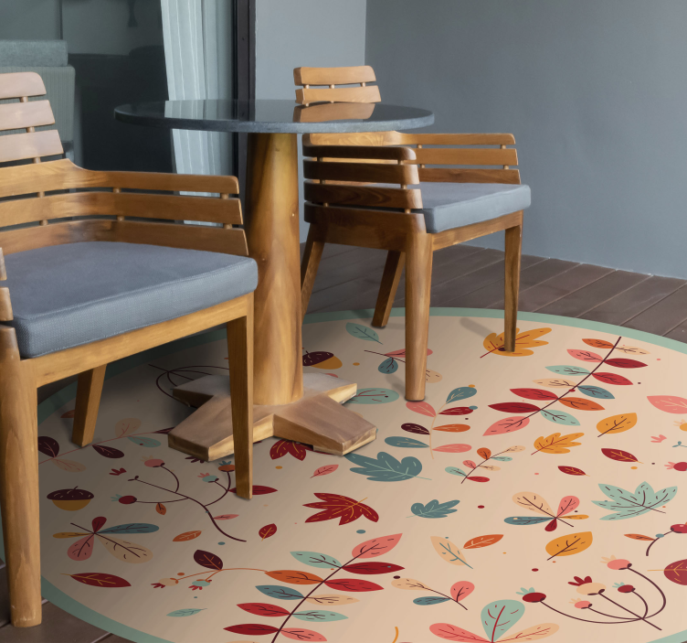 Vinylteppich Blumen Herbstblätter - TenStickers