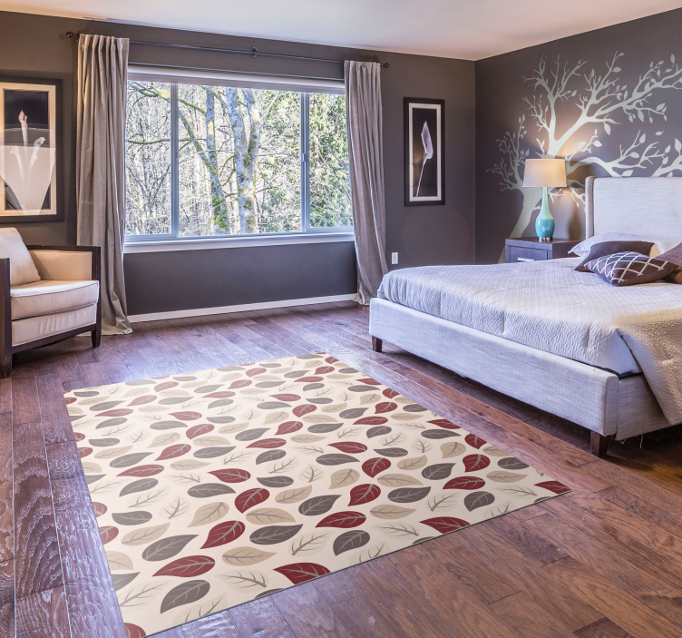 Vinylteppich Blumen Herbstblattmuster - TenStickers