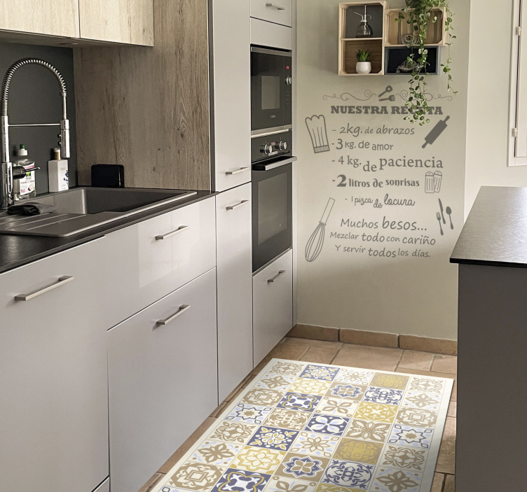 Vinyl Teppich Küche spanische Kalksteinfliesen - TenStickers