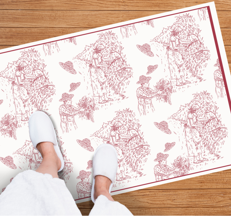 Vinylteppich Vintage pastoral Scene Toile Pattern - TenStickers