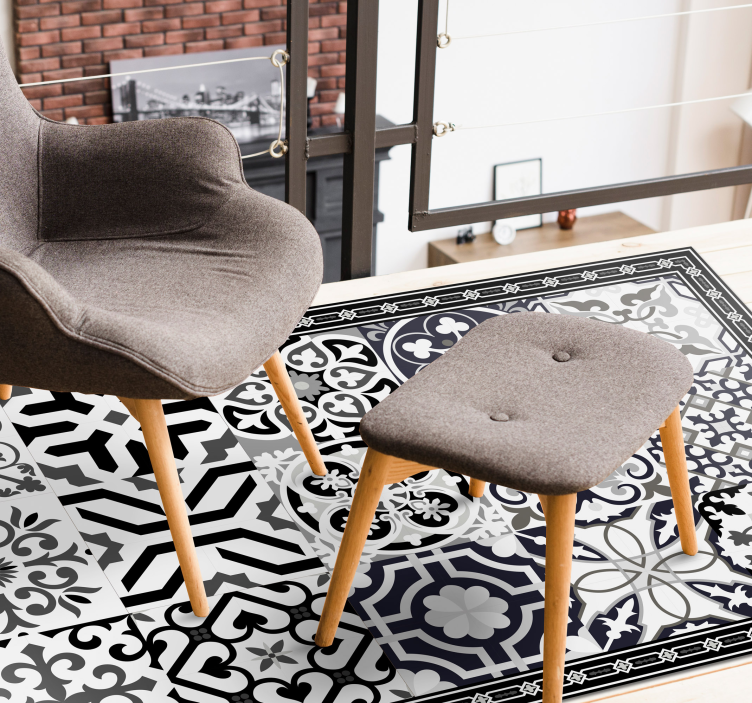 Vinylteppich Wohnzimmer Schwarze zementschwänze - TenStickers