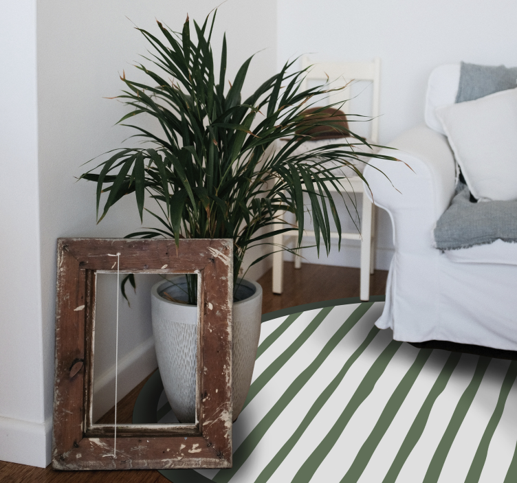 Vinylteppich nordisch Dunkelgrün gestreift - TenStickers