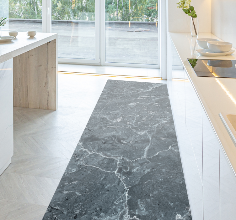 Vinyl teppich küche grauer marmor - TenStickers