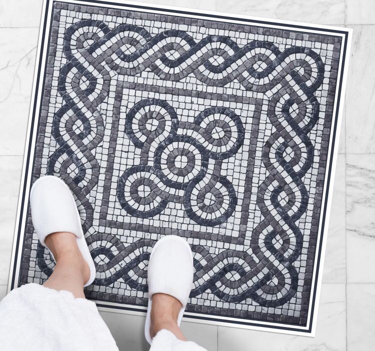 Vinyl Teppich Bad Kieselsteinmosaik - TenStickers