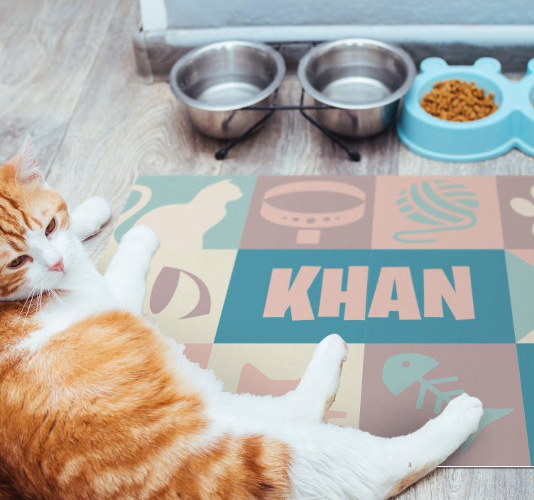 Vinylteppich Tiere Matte mit Name - TenStickers