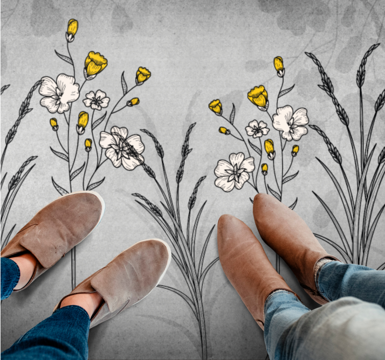 Vinylteppich Natur Graupflanzen im skandinavischen stil - TenStickers