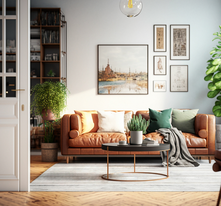 Vinyl Teppich weiß Holzoptik - TenStickers